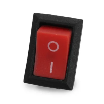 6A 250V AC red color 2 pins SPST small plastic rocker switch iron
