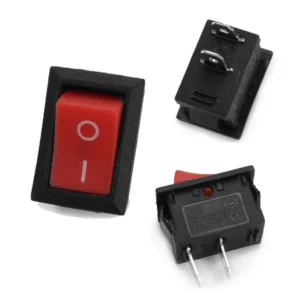 SPST-Rocker-Switch-3 6A 250V AC red color 2 pins SPST small plastic rocker switches