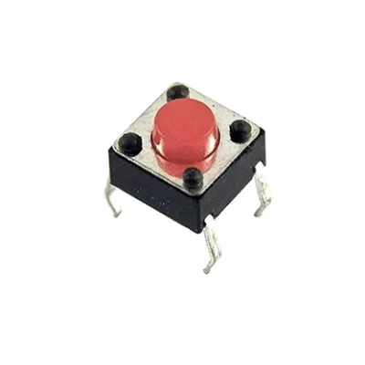 6×6×5mm Tactile Push Button Switch – Through-Hole Red