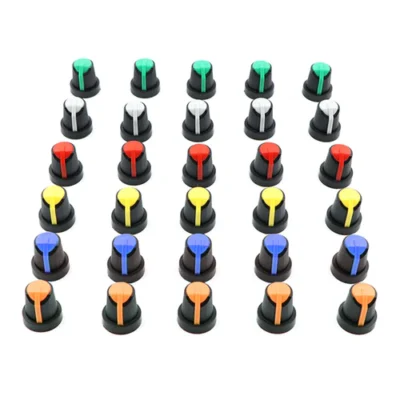 Knob-202 Multiple Colour Potentiometer Knob With Buffer(Pack of 2) - White