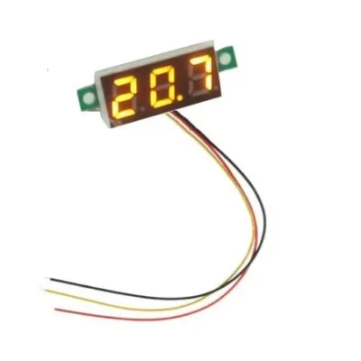 0.28inch 0-100V Three Wire DC Voltmeter - Yellow