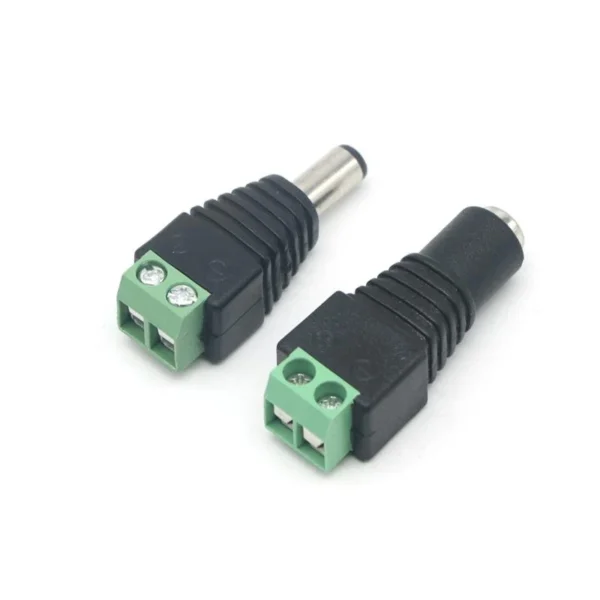 Male + Female 2.1*5.5mm for DC Power Jack Adapter Connector Plug For CCTV Camera