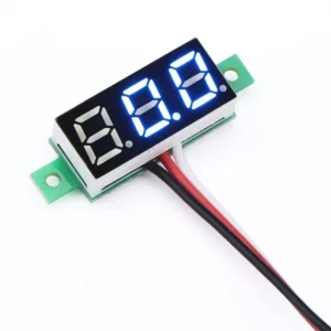 0.28inch 0-100V Three Wire DC Voltmeter - Blue