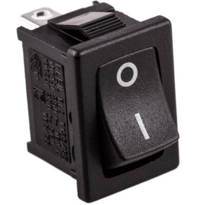 6A 250V AC black color 2 pins SPST small plastic rocker switch