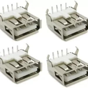 USB 2.0 Female A Type Standard Plug 4 Pin Connector for PCB Socket  (Silver)