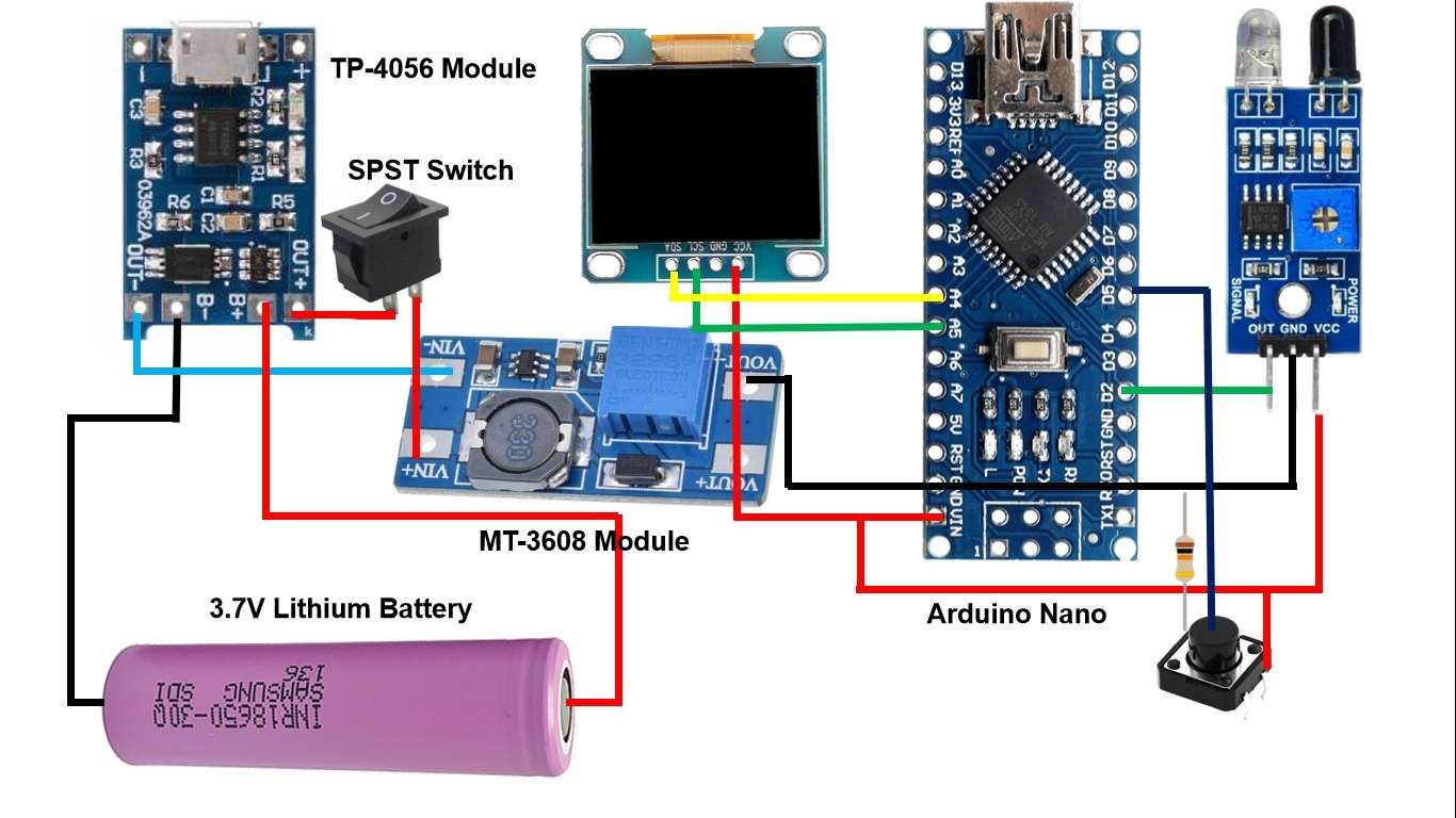 Digital Tachometer using IR Sensor with Arduino for measuring RPM - Roboman