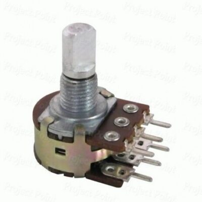 10K Ohm 16mm Linear Taper 6-Pin Dual Gang Rotary Potentiometer