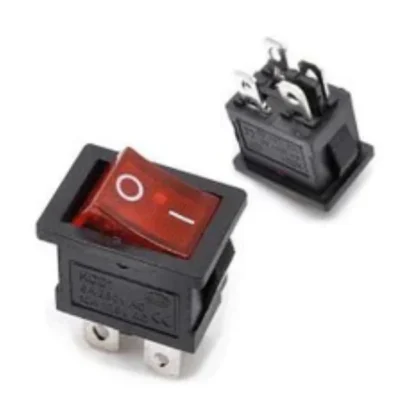6A 250V SPDT ON/OFF Rocker Switch with Indicator Light Panel Mount 4 Pin
