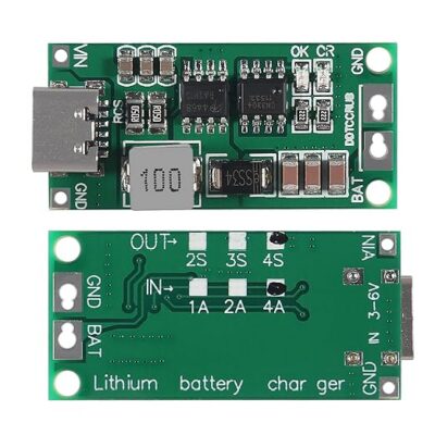 Type C BMS 4S  2A  18650 Lithium Battery Charger Board USB C Step-up Boost Module for Li-Po Polymer Power Bank