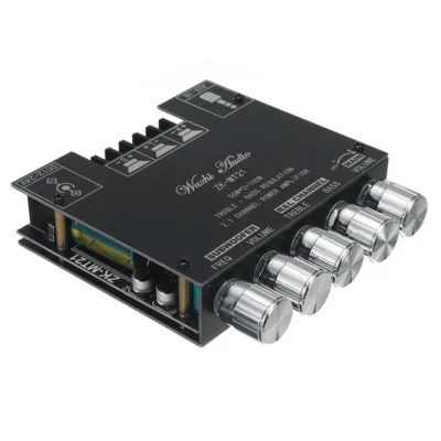 Wuzhi Audio ZK-MT21 Bluetooth 5.0 Subwoofer Amplifier Board 50WX2+100W 2.1 Channel Power Audio Stereo Amplifier Tone Board Bass AMP AUX