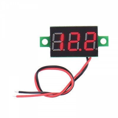 0.28 inch 3.5-30V Two Wire DC Voltmeter Red