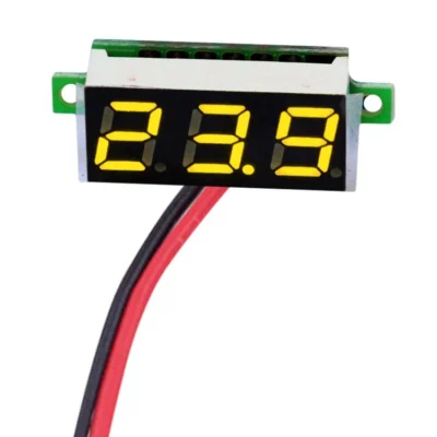 0.28 inch 3.5-30V Two Wire DC Voltmeter Yellow