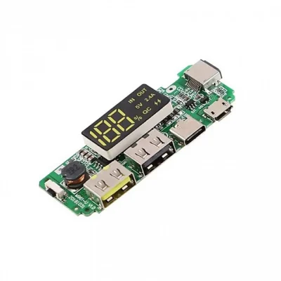 5V 2.4A Lithium Battery Digital Display Charging Module with Dual USB Power Bank Module