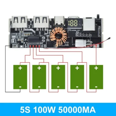 QC3.0 PD 2.0 Power Bank Dual Type-C Port Two-way Fast Charging Mobile Power Bank Module - 5S 100W