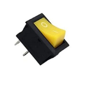 RS-12 Yellow 2 Pin Mini Rocker Switch  6A 250V ON/OFF Standard SPDT Plastic Switch