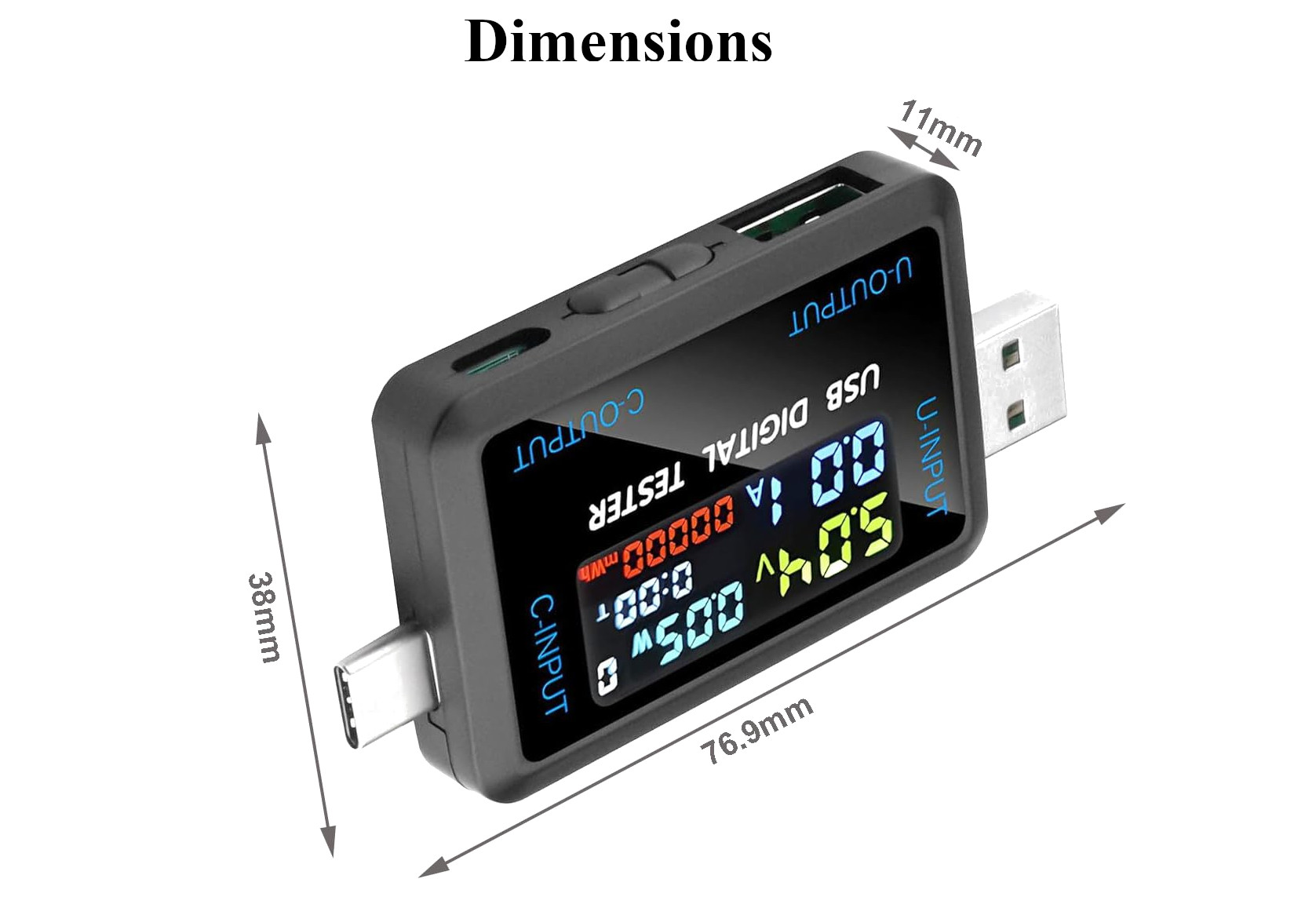 10-in-1 USB & Type-C Digital Tester - IPS Voltmeter, Ammeter, Impedance & Capacity Meter - Image 4