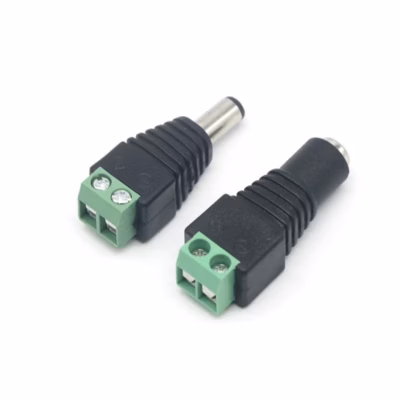5.5 × 2.1mm DC Power Jack Plug with 2-Pin Screw Terminal