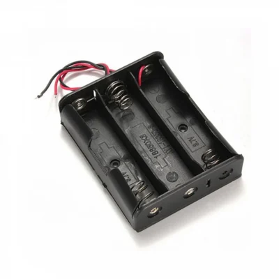 Black Plastic 3×18650 Battery Holder or Case Series Connection With Wire