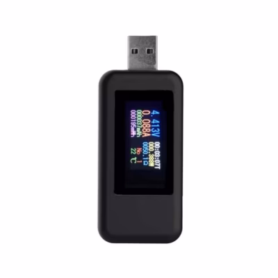 KWS-MX18 10-in-1 USB Tester Digital LCD Voltage, Current & Power Meter - Black